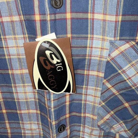 Vintage 90’s Bugle Boy Plaid Button Up Shirt Cotton Blend Size XXL NWT DEADSTOCK - Picture 4 of 8
